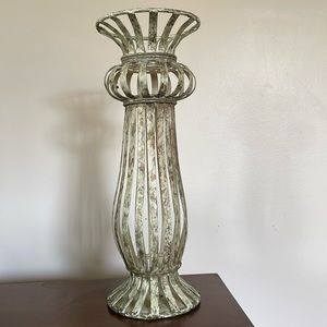 Tall Vintage Inspired Distressed Candle Holder
